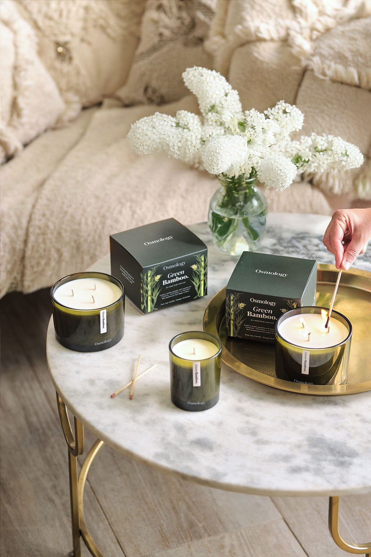 Green Bamboo Scented Triple Wick Candle
