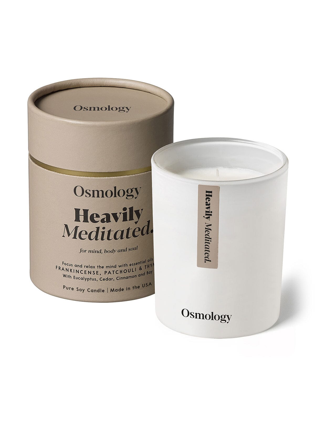 Heavily Meditated Scented Candle - Frankincense Patchouli and Thyme