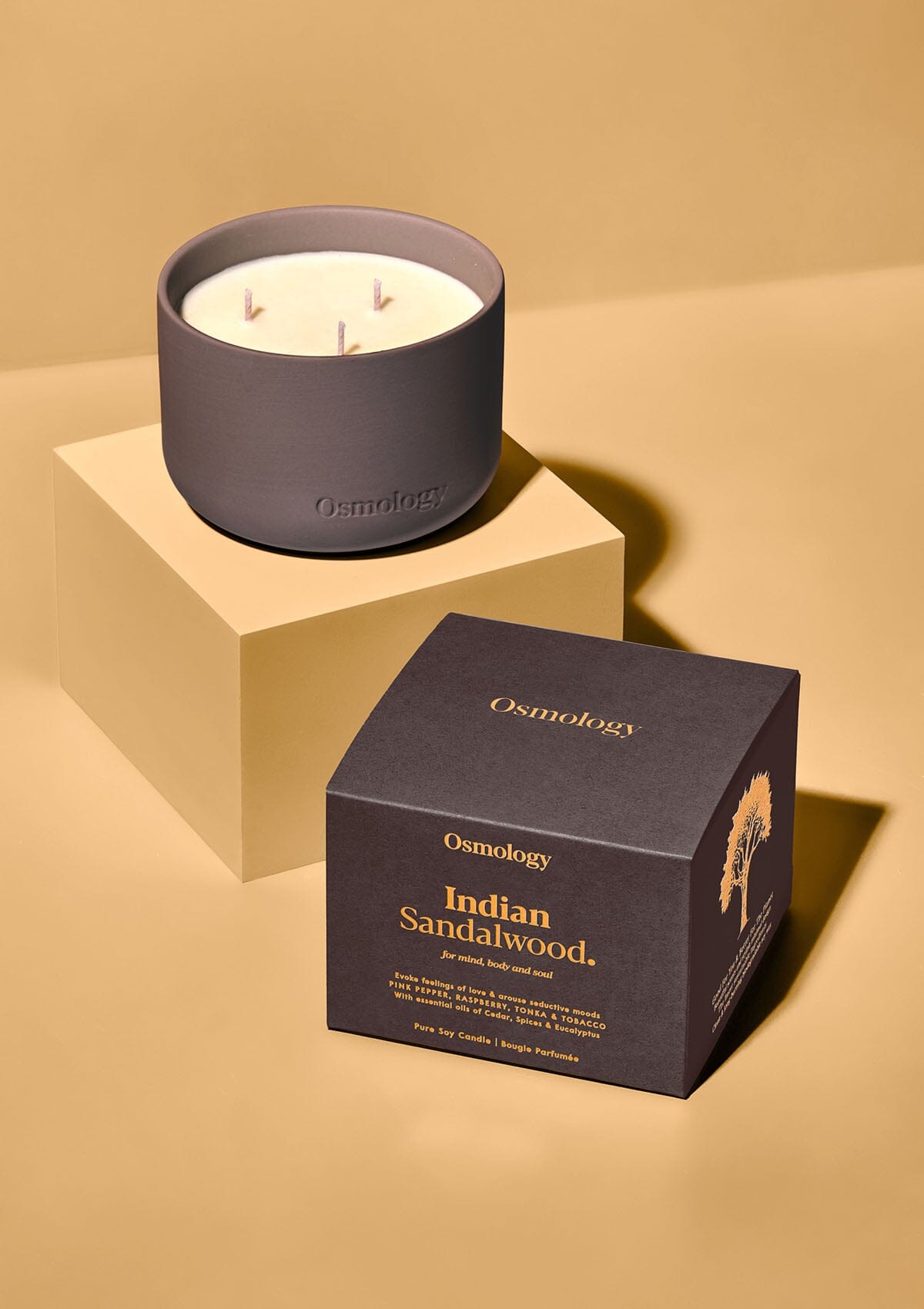 Indian Sandalwood Scented Triple Wick Candle