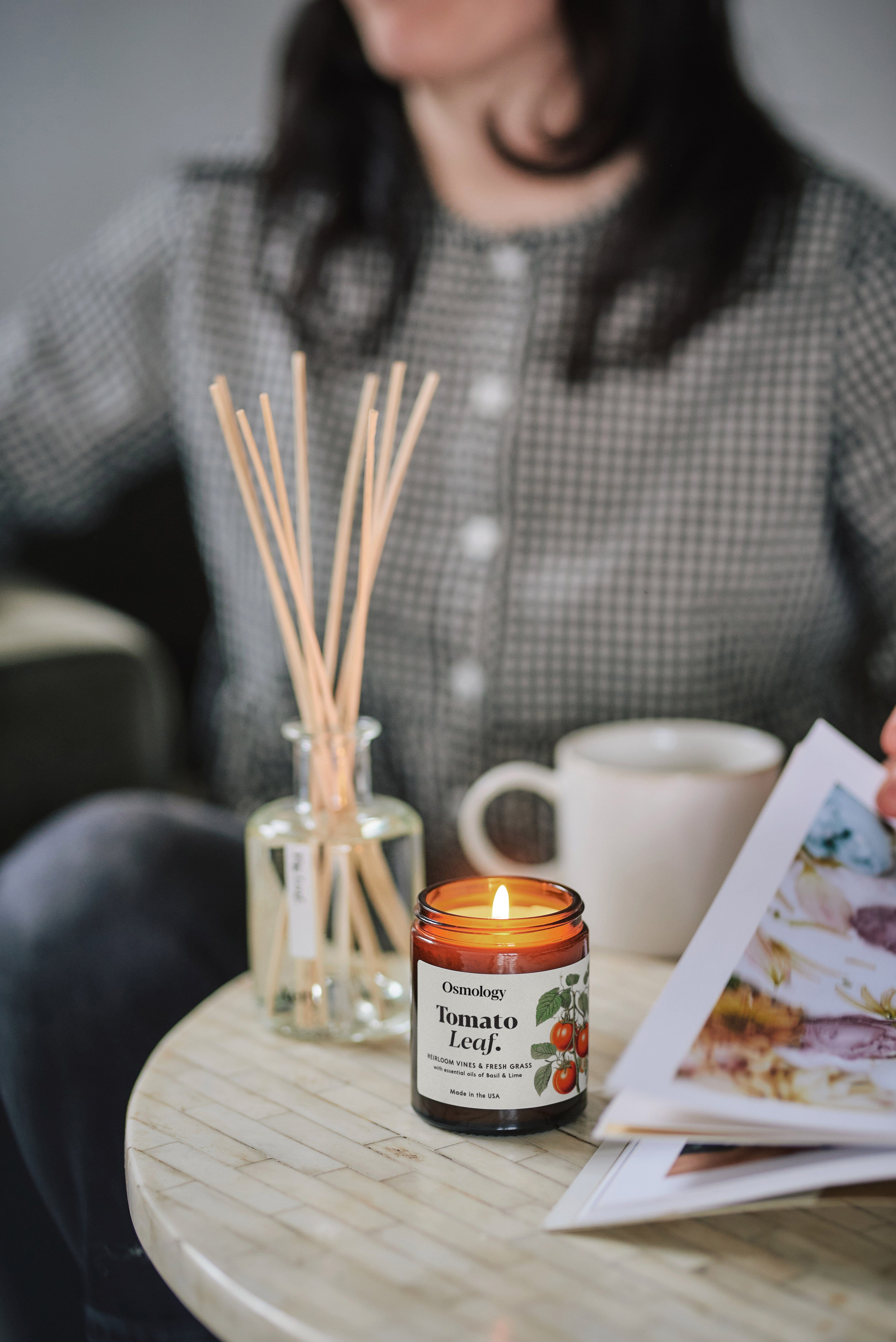 Tomato Leaf Scented Jar Candle - Tomato leaf, Fresh Grass and Lime