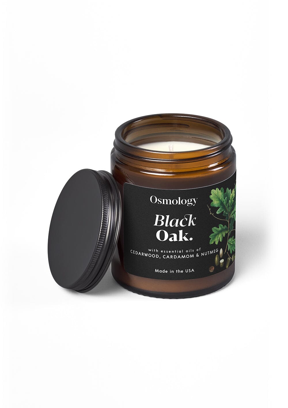 Black Oak Scented Jar Candle Cedarwood Cardamon And Nutmeg Osmology 6443