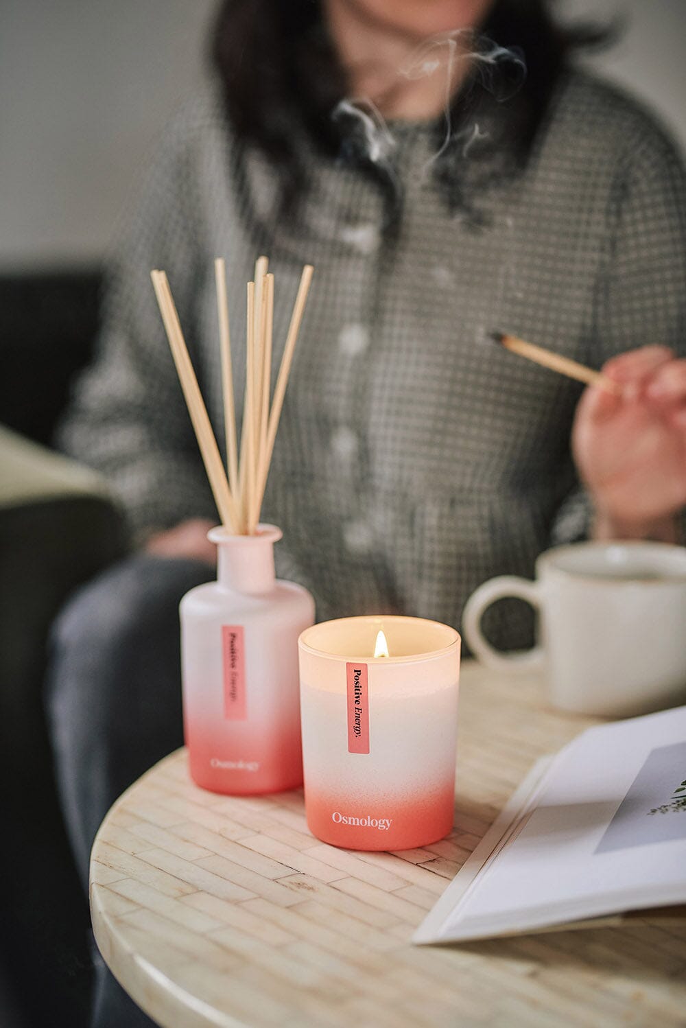 Positive Energy Scented Candle - Pink Grapefruit Vetiver and Mint