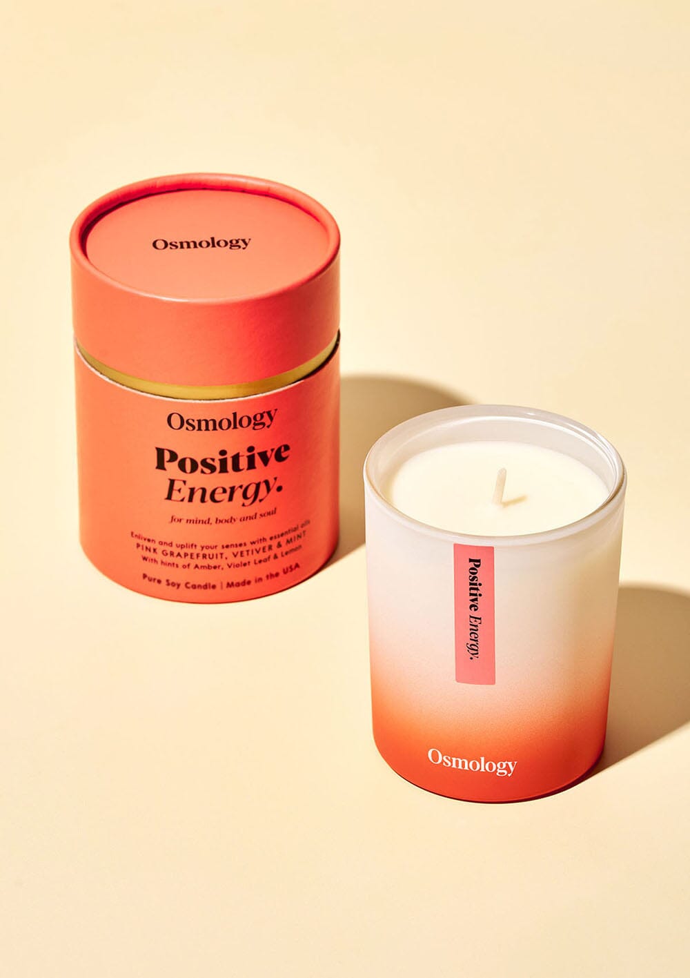 Positive Energy Scented Candle - Pink Grapefruit Vetiver and Mint